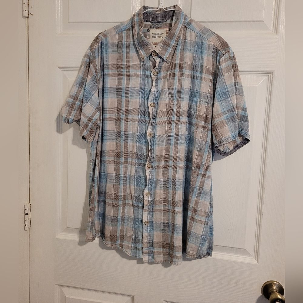 American Threads plaid short sleeve shirt‎